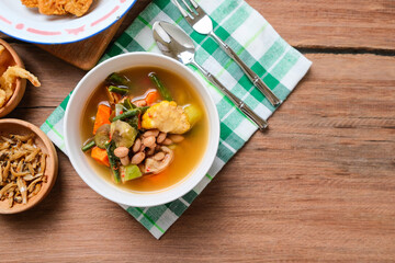 Indonesian cuisine. sayur asam close up. vegetable