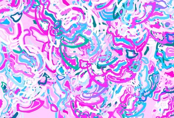 Light Purple, Pink vector backdrop with memphis shapes.