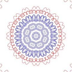 Red and blue floral pattern design.