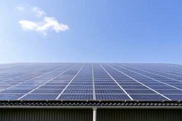 roof-mounted solar collectors on large roof