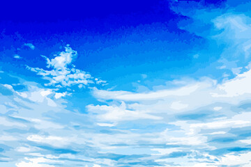 Fototapeta na wymiar Blue sky and white cloud vector nature background. Watercolor clouds in sky vector illustration 