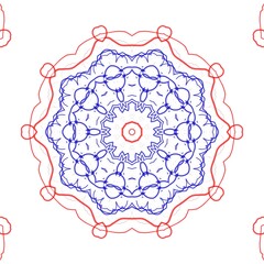 Red and blue floral pattern design.