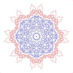 Red and blue floral pattern design.