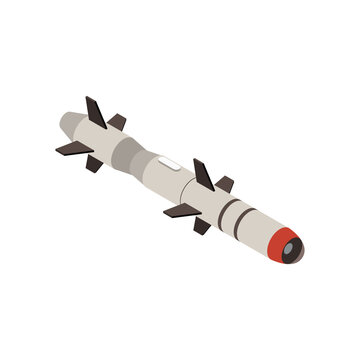 isometric missile white gray red clip art preview