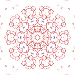 Red and blue floral pattern design.