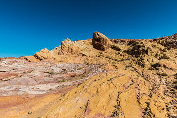 Multi Colored Sandstone Formations The Slick Rock, Valley of Fire State Park, Nevada, USA