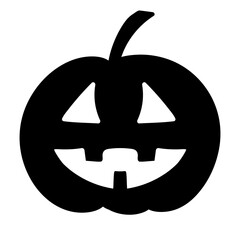 Halloween pumpkin simple icon. Pumpkin silhouette isolated on white background. Vector file