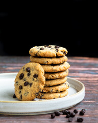 Chocochip Cookies - close up isolated 