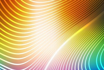 Light Multicolor vector template with curved lines.