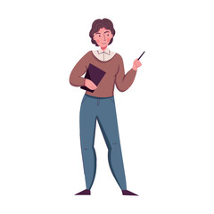 Flat Teacher Illustration