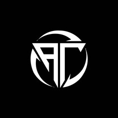 AT logo monogram design template