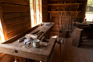 vintage woodworking tools. Carpentry. carpenter's workbench