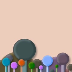 Abstrakter bunter Kugelwald Hintergrung