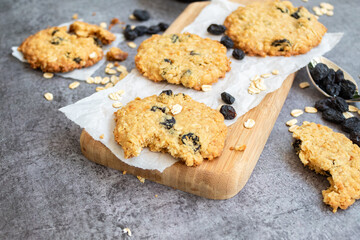 Oats and Raisins Cookie Close Up 