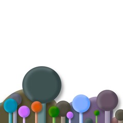 Abstrakter bunter Kugelwald Hintergrung