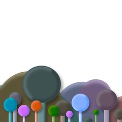 Abstrakter bunter Kugelwald Hintergrung