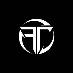FT logo monogram design template - obrazy, fototapety, plakaty
