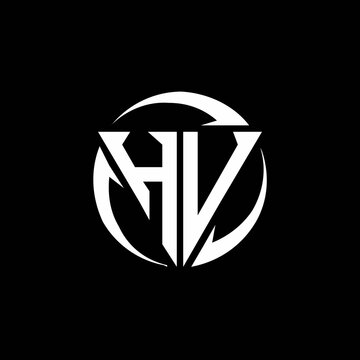 HV logo monogram design template