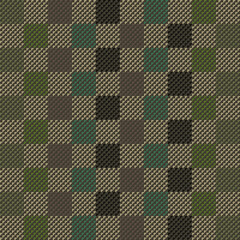 Green military colors square checkered seamless pattern, Abstract vector backgrounds, Seamless pattern background.