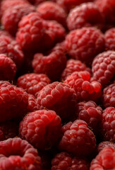 raspberries in a box food background
