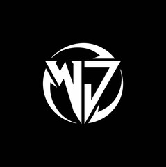 WJ logo monogram design template