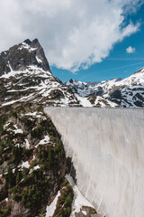 Émosson Dam in Valais, Switzerland
