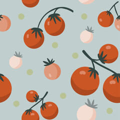 Seamless pattern with tomatoes