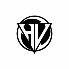 HV logo monogram design template