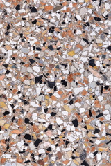 detail of italian terrazzo floor in different colors