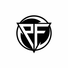 PF logo monogram design template