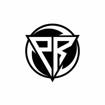 PR logo monogram design template