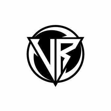 VR logo monogram design template