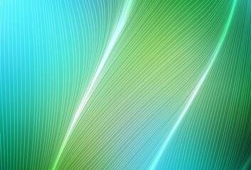 Light Blue, Green vector pattern with curved lines.