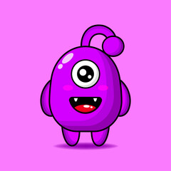 cute kawaii monster illustration design mascot