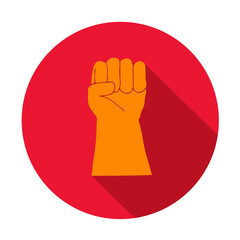 Obraz premium Closed fist icon with shadow. Vector. Flat and modern style.