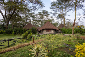 bungalow in national style in a national park in Kenya 