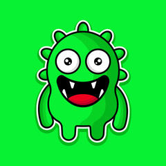 cute doodle monster design mascot kawaii