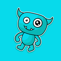 cute doodle monster design mascot kawaii