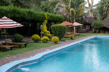 bungalow in national style in a national park in Kenya 