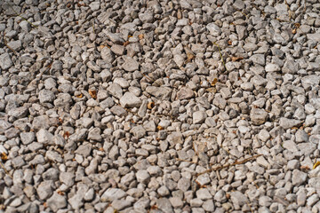 River rocks poured into the walkway
