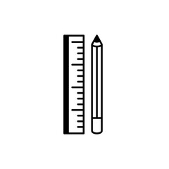 Ruler and Pencil Icon Design Graphic Template Isolated