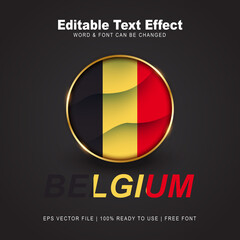 Belgium text effect style - Editable text effect vector illustration. Hungary 3d Flag - Euro 2020 Finalists