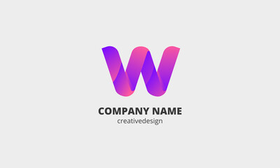 Design w logo template letter logo design