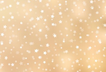 Light Yellow vector texture with colored snowflakes, stars.