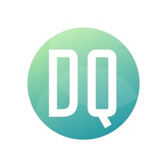 DQ Letter Logo Design With Simple style