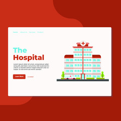 Landing page template of The Hospital Modern flat design concept of web page design for website and mobile website. Easy to edit and customize. Vector Illustration
