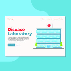 Landing page template of Disease Laboratory. Modern flat design concept of web page design for website and mobile website. Easy to edit and customize. Vector Illustration