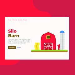 Landing page template of Silo Barn. Modern flat design concept of web page design for website and mobile website. Easy to edit and customize. Vector Illustration