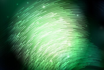 Dark Green vector pattern with bent lines.