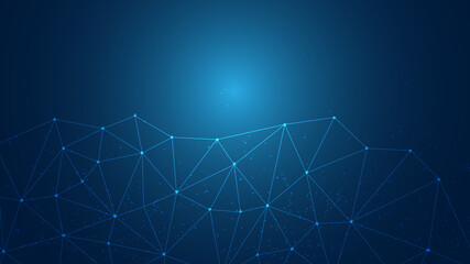 Abstract networking and technology connected light blue background. Modern and colorful data lap design wallpaper.